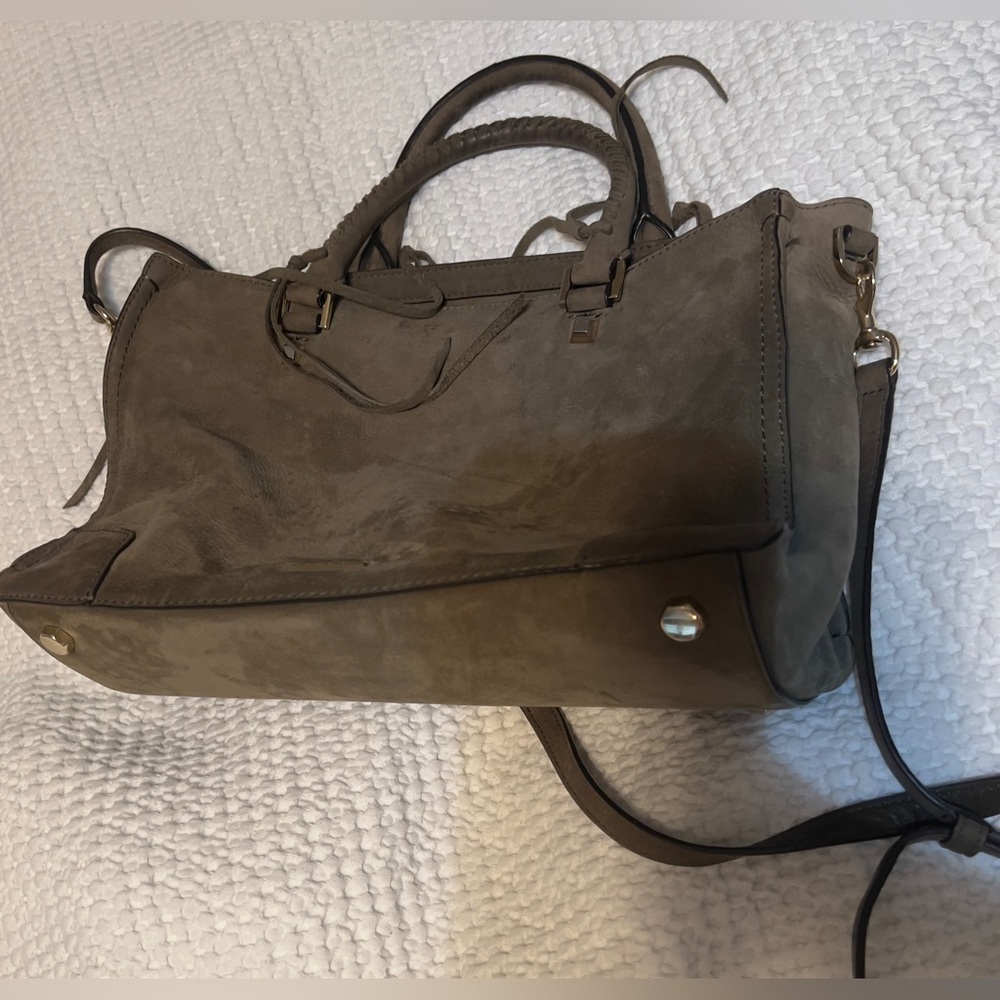 Rebecca Minkoff Taupe Suede Satchel with Detachable Strap